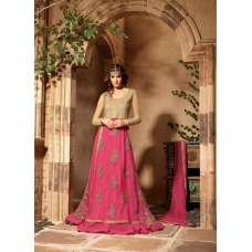 Hot Pink Maxi Gown Indian Partywear Suit  