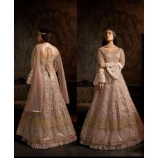 Rose Net Georgette Heavy Embroidered Wedding Dress