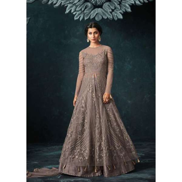 GREY INDIAN PARTY AND EVENING GOWN