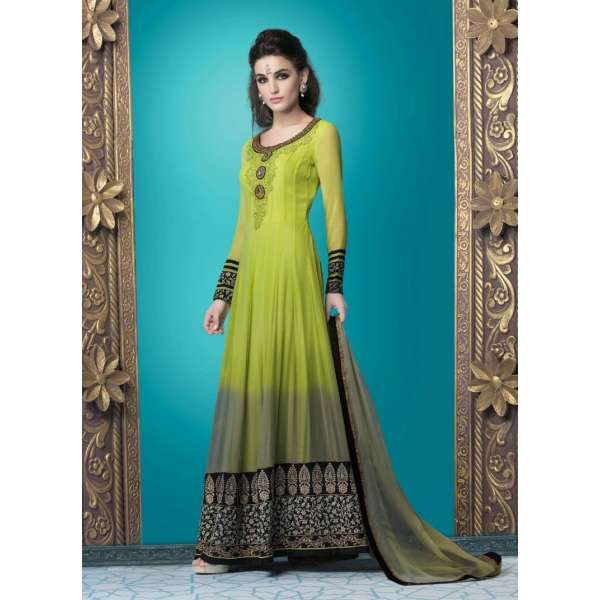 Green Anarkali Gown Indian Wedding Suit