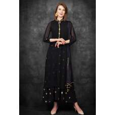 Black Ethnic Festive Style Readymade Designer Gharara Dress