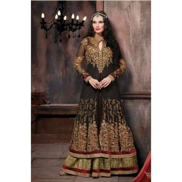 BLACK INDIAN BRIDAL LENGHA DRESS
