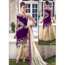 Purple and Gold ZOYA EMPRESS SPLASH VELVET LENGHAS DRESSES