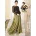 Mehak Black and Yellow Green Wedding Wear Georgette & Net Anarkali Suit 