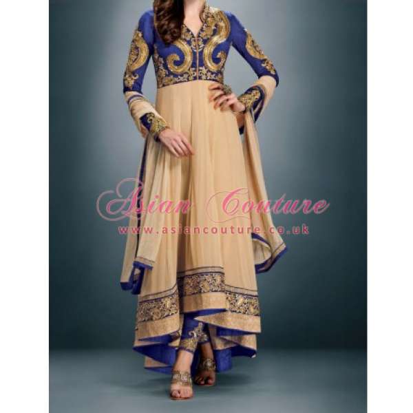 Blue Flared Frock Indian Wedding Anarkali Dress