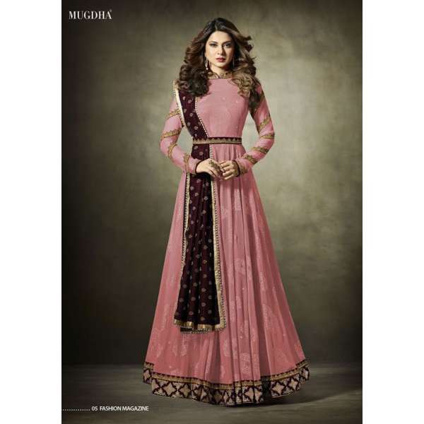 Pink Maxi Gown Evening Dress With Velvet Shawl