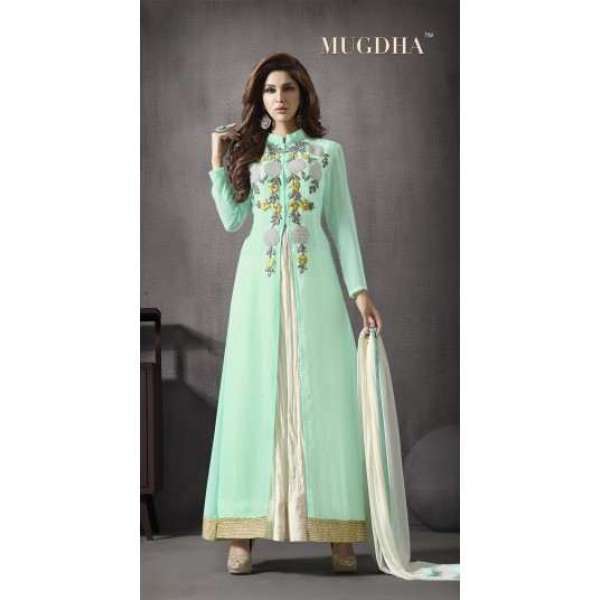 MG10019 LIMPET SHELL SOLITAIRE MUGDHA GEORGETTE ANARKALI SUIT