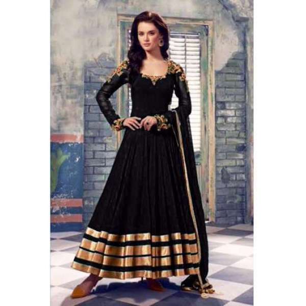 BLACK QUEEN FLOOR LENGTH READYMADE STITCHED ANARKALI SUIT