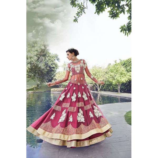 Hot Pink Embroidered Lehenga Indian Wedding Attire