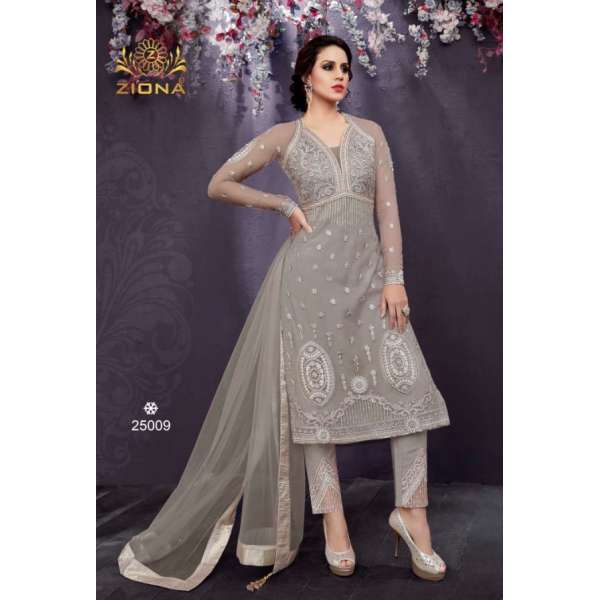 Grey Indian Evening Dress Designer Salwar Suit