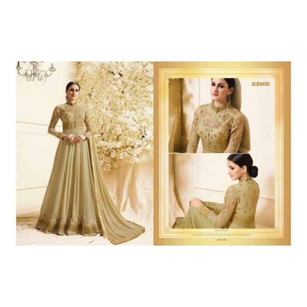 Gold Long Dress Indian Suit Anarkali Gown