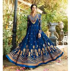 BLUE EMBROIDERED EVENING AND WEDDING WEAR ANARKALI GOWN