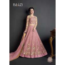 PINK HEAVY EMBROIDERED INDIAN WEDDING SEMI STITCHED GOWN ( DELIVERY IN 2 WEEKS )