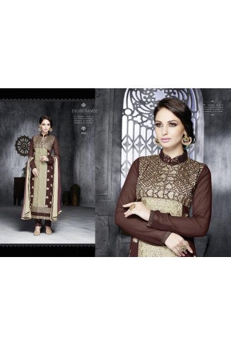 Brown Designer Dress Kurti Party Wear Salwar Suit