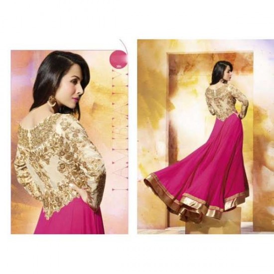 GL3804 Pink GLOSSY MALAIKA ARORA ANARKALI DRESS