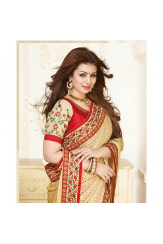 KH16351 Beige With Red Kasheesh Sheesha Designer Saree