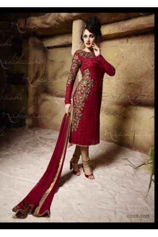 Red Indian Designer Party Wear Dress