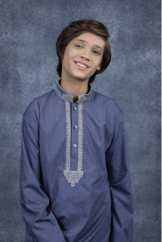 Grey Pakistani Designer Kurta Shalwar for Kids