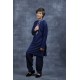 Navy Blue Designer Embroidered Shalwar Kurta for Kids