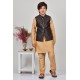 Boys Black Jamawar Waistcoat