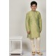 Pista Green Embroidered Wedding Kids Kurta Pajama