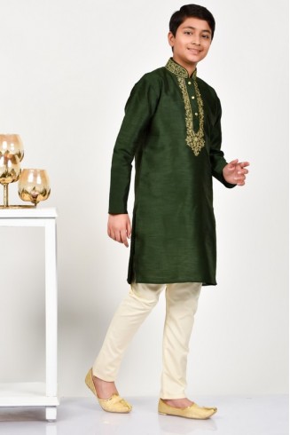 Dark Green Formal Indian Boys Kurta Set