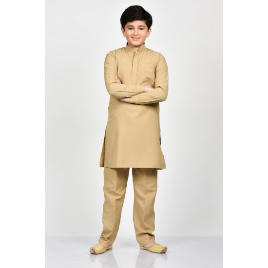 Dark Fawn Kids Readymade Kurta Pajama