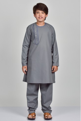 Grey Pakistani Boys Readymade Kurta Salwar