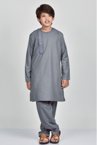 Grey Pakistani Boys Readymade Kurta Salwar