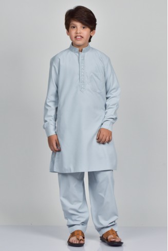 Light Blue Embroidered Pakistani Boys Kurta Shalwar