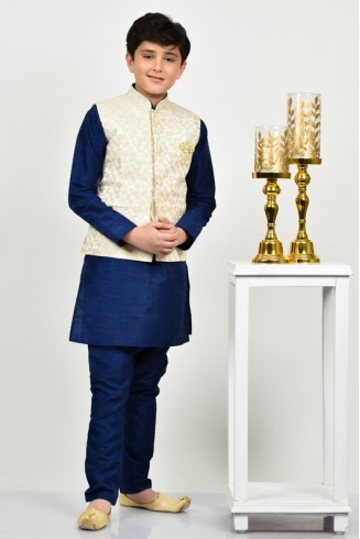 Ivory Indian Ethnic Wear Kids Waistcoat