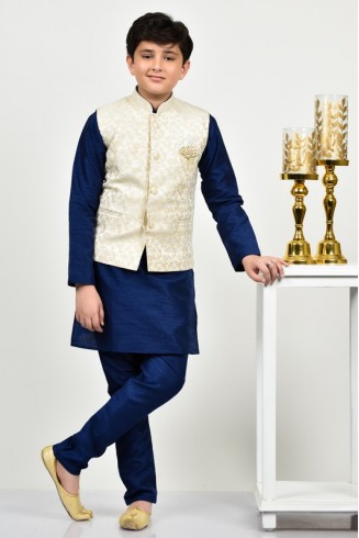 Ivory Indian Ethnic Wear Kids Waistcoat