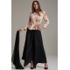 Peach & Black Modern Style Readymade Palazzo Suit