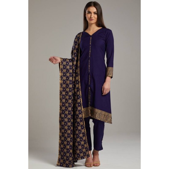 Navy Blue Pakistani Designer Readymade Dress