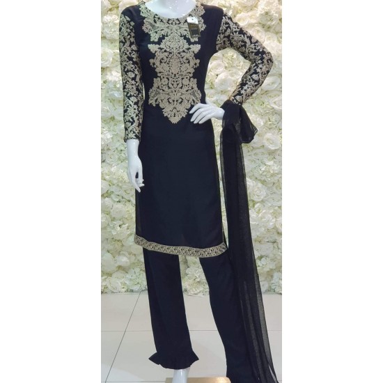 Navy Blue Designer Readymade Pakistani Suit 