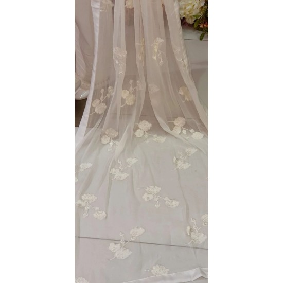 White Chiffon Pakistani Party Readymade Suit