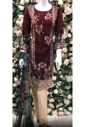 Red Maria B Salwar Suit Elegant Evening Dress