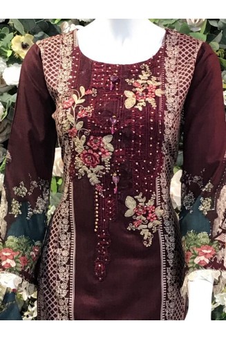 Red Maria B Salwar Suit Elegant Evening Dress