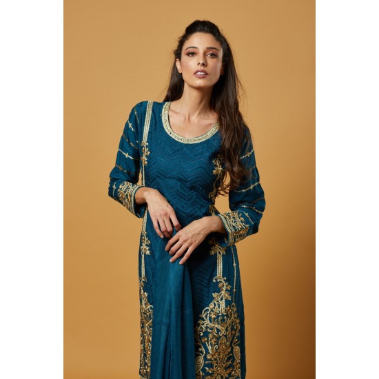 Teal Green Paksitani Salwar kameez Readymade Suit