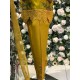 Mustard Printed & Embroidered Linen Readymade Suit