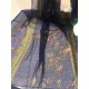 Navy Blue Printed & Embroidered Linen Winter Salwar Kameez