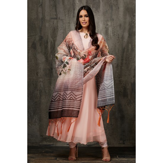 Peach Frock Suit Best Bollywood Indian Ready to Wear Dress