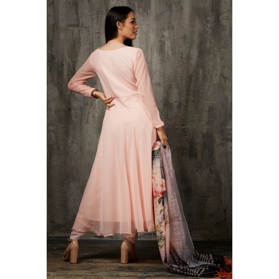 Peach Frock Suit Best Bollywood Indian Ready to Wear Dress