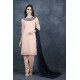Peach & Blue Simple Casual Salwar Suit