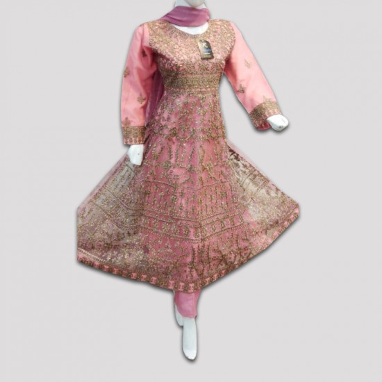Pink Embroidered Frock Fancy Wedding Dress