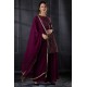 Dark Plum Pakistani Designer Kurti & Gharara Dress