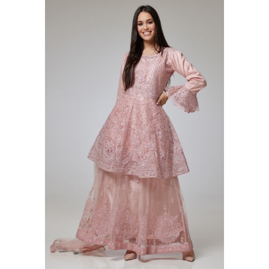 Light Pink Embellished Gharara Indian Wedding Outfit