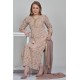 Mauve Printed Floral Georgette Salwar Suit
