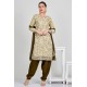 Cream & Mehndi Printed Summer Casual Suit