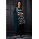 Peacock Blue Embroidered Kurti & Gharara Style Dress